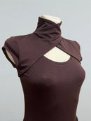 brown latin dance outfit