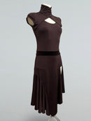brown latin dance outfit