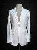 White Men's Dance Jacket – Classic Ballroom Style Blazer