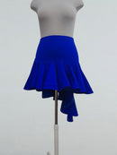Electric Blue Dance Skirt with Asymmetrical Ruffle Hem