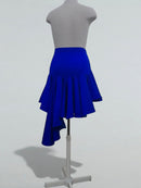 Electric Blue Dance Skirt with Asymmetrical Ruffle Hem