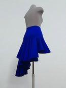 Electric Blue Dance Skirt with Asymmetrical Ruffle Hem