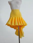 Yellow Asymmetrical Ruffle Dance Skirt