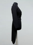 Black Tailcoat Jacket for Women – Satin Trim Dance Frac