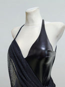faux leather dance dress