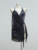 faux leather dance dress