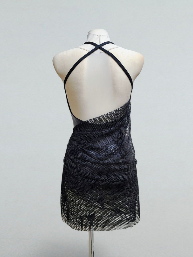 black mesh dance dress Latin with Halter Bodysuit Cotton Casual Dress Women This material not only mens-best-selling-shoes Size:20 W