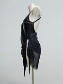 faux leather dance dress