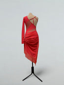 coral latin competition dress
