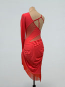 coral latin competition dress