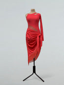 coral latin competition dress