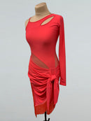 coral latin competition dress