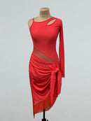 coral latin competition dress