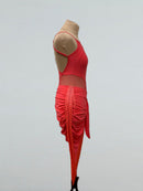 coral latin competition dress