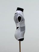 white mesh dance leotard