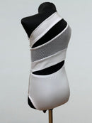 white mesh dance leotard