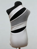 white mesh dance leotard