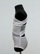 white mesh dance leotard