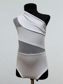 white mesh dance leotard
