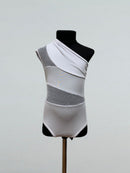 white mesh dance leotard