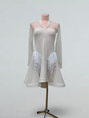 white latin dance dress