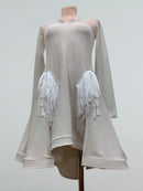 white latin dance dress