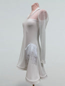 white latin dance dress