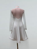 white latin dance dress