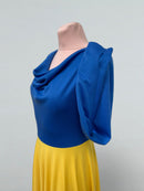 blue yellow performance dress