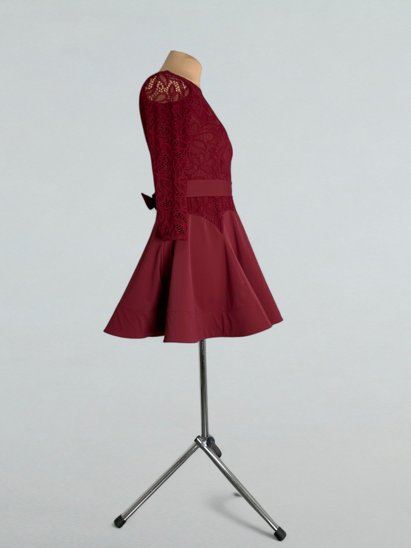 Girls Ballroom Dance Dress with Lace Bodice 9 years