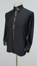 black ballroom dance shirt