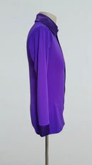 purple men's ballroom dance bodysuit shirt
