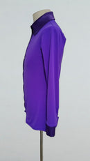 purple men's ballroom dance bodysuit shirt