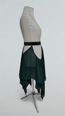 Emerald Chiffon Latin Dance Skirt with Five Panels and Briefs