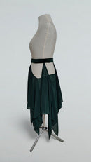 Emerald Chiffon Latin Dance Skirt with Five Panels and Briefs