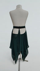 Emerald Chiffon Latin Dance Skirt with Five Panels and Briefs