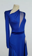 one shoulder ballroom dress
