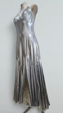 silver metallic tango performance dress