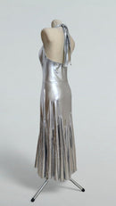 silver metallic tango performance dress