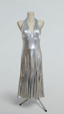 silver metallic tango performance dress