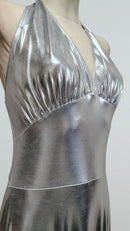 silver metallic tango performance dress