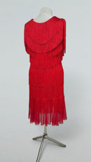 red fringe ballroom showcase dress