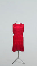 red fringe ballroom showcase dress