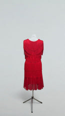 red fringe ballroom showcase dress