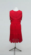 red fringe ballroom showcase dress