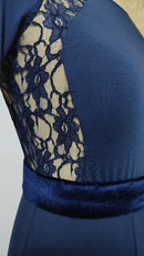 royal blue ballroom dress with full lace back