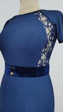royal blue ballroom dress with full lace back