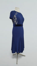 royal blue ballroom dress with full lace back