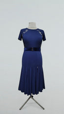 royal blue ballroom dress with full lace back