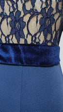 royal blue ballroom dress with full lace back